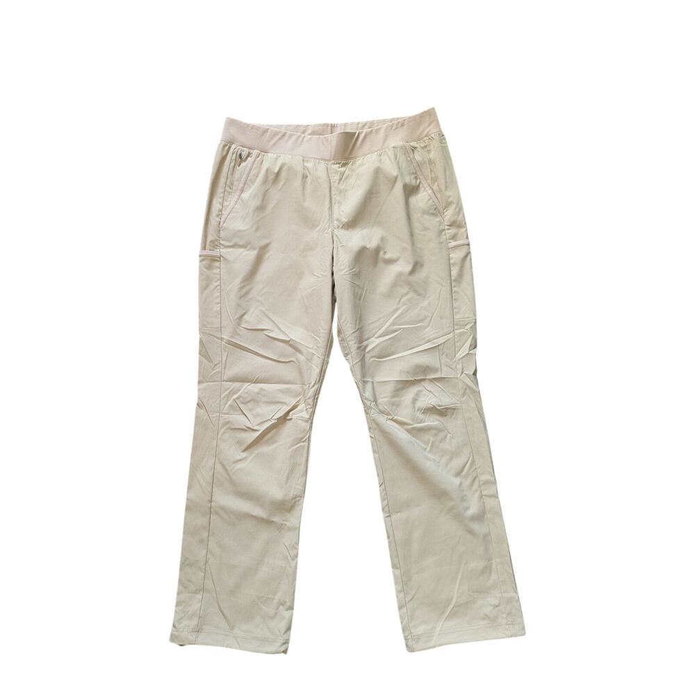 Columbia Omni Shield Trail Pants Womens XL Beige Straight Leg UPF50 Pull-On